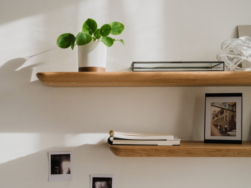 Floating Shelf Rounded Bullnose Edges Concealed Mounting Minimalist