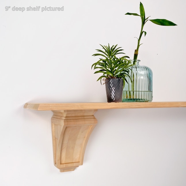 Floating Shelf Unfinished Pine Decorative Corbel Bracket 9 Inch Deep
