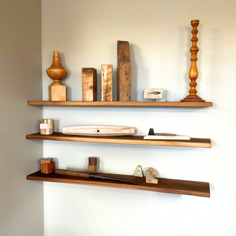 Floating Shelves Solid Plank Kit Hidden Mounting Beveled Edge Rustic