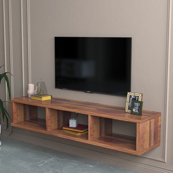 Floating Tv Console Shallow Depth Open Back Shelving