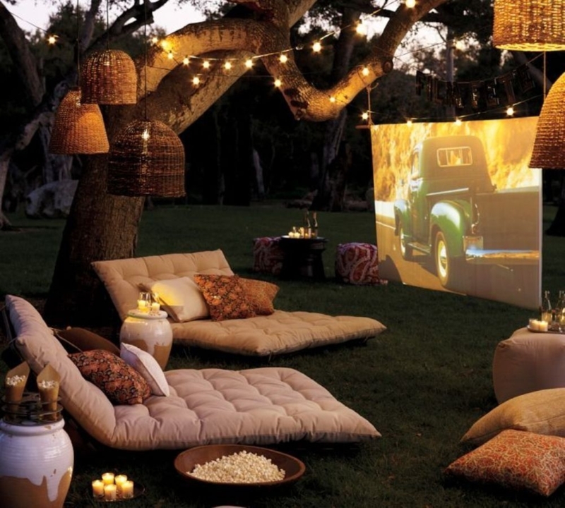 Floor Cushion Bohemian Tufted Daybed Style Backyard Cinema