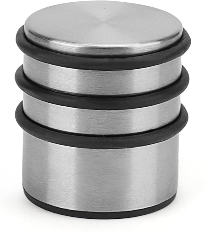 Floor Door Stopper Brushed Stainless Multi Ring Bumper No Drill