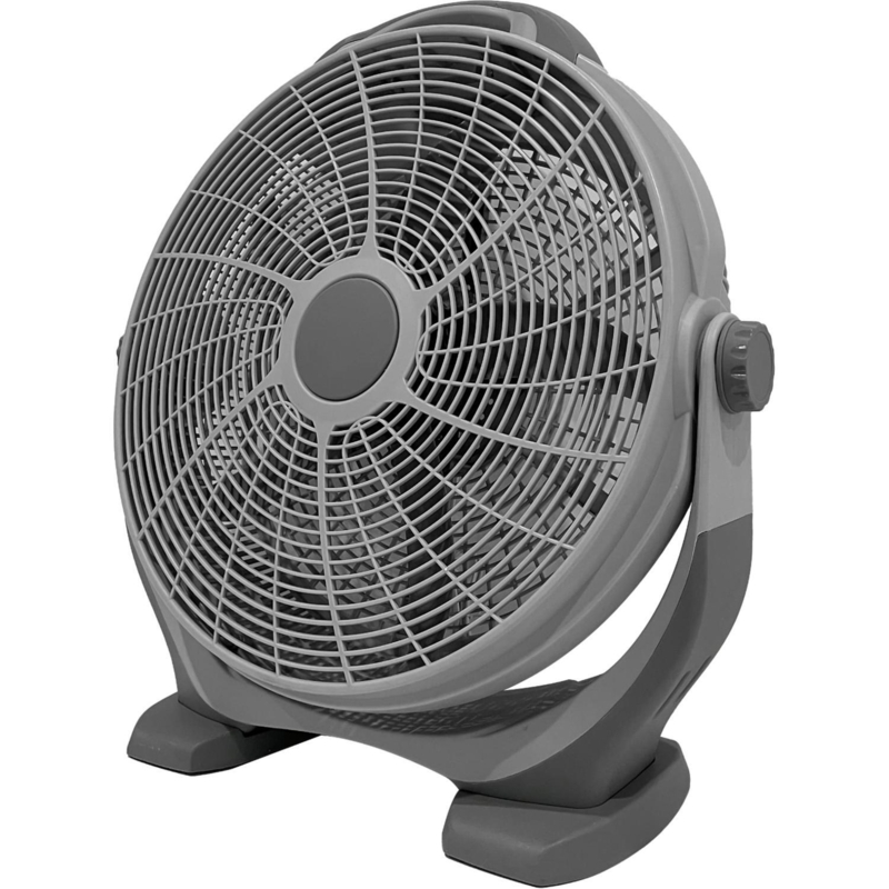 Floor Fan Industrial Utility Matte Gray Tilting Head U-Shaped Base