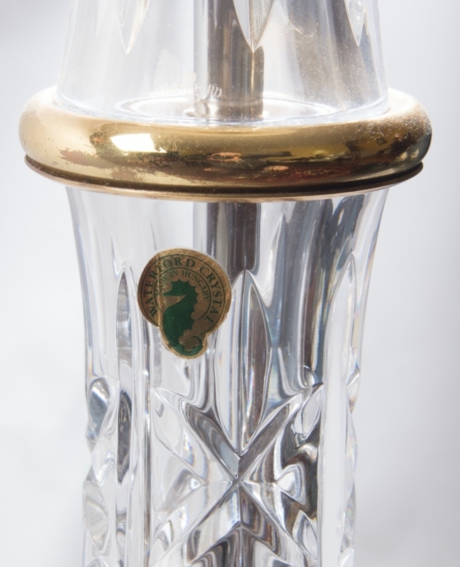 Floor Lamp Faceted Crystal Body with Gold Starburst Detail