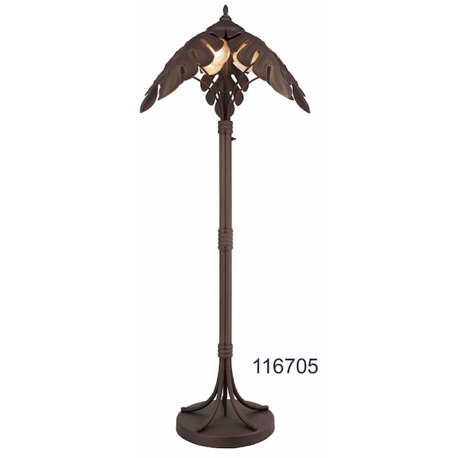Floor Lamp in Dark Bronze Finish with Ribbed Polycarbonate Globes