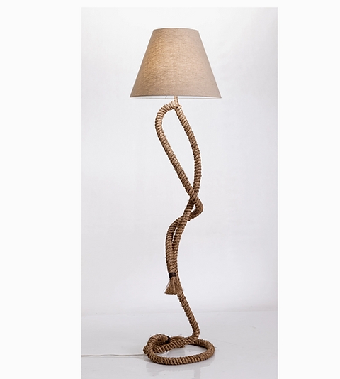 Floor Lamp Serpentine Stem with Twisted Rope Texture