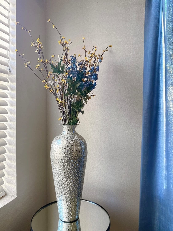 Floor Vase: Glass Mosaic Contemporary Glam Home Decor