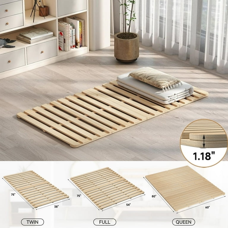 Foldable Floor Bed Frame with Ultra-Low 1.18-Inch Height