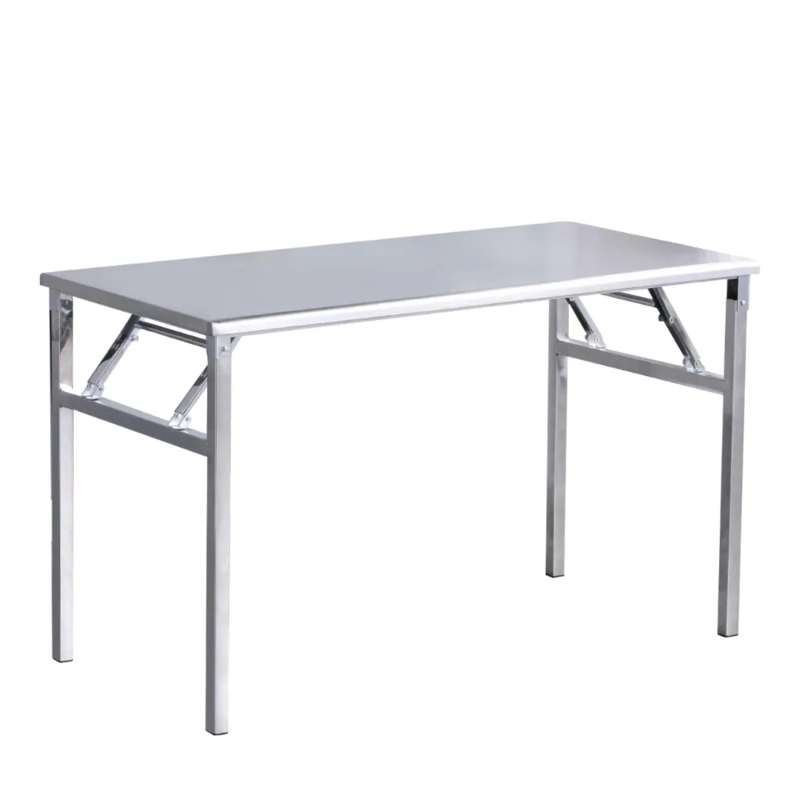 Foldable Table Polished Stainless Steel Slim Profile Design