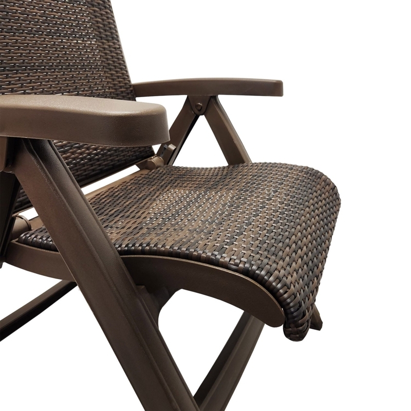 Folding Chair, Bronze Resin Frame, Waterfall Seat