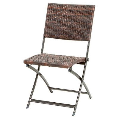 Folding Chair, Woven Resin X-Frame Legs, Portable