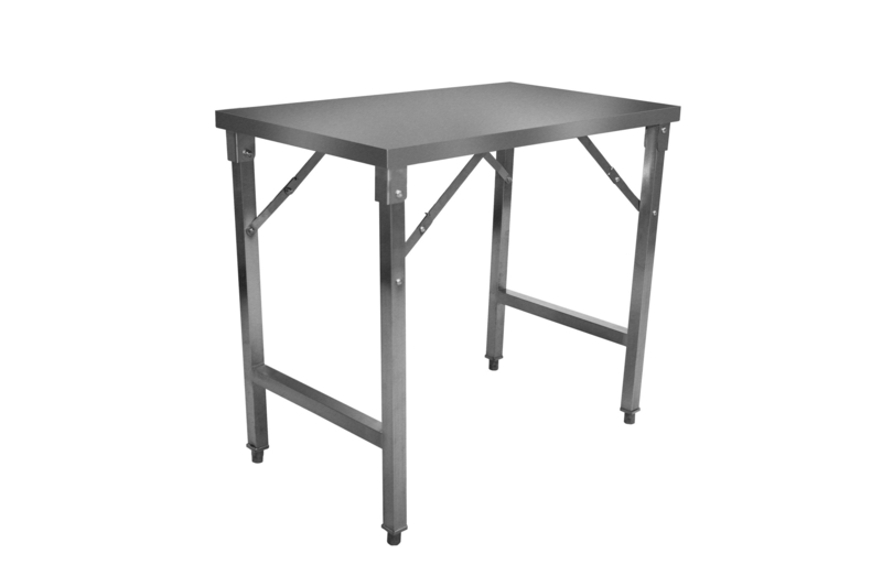 Folding Table Brushed Stainless Steel Square Tubing Frame