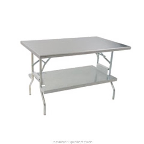 Folding Table Rectangular Stainless Steel Integrated Undershelf
