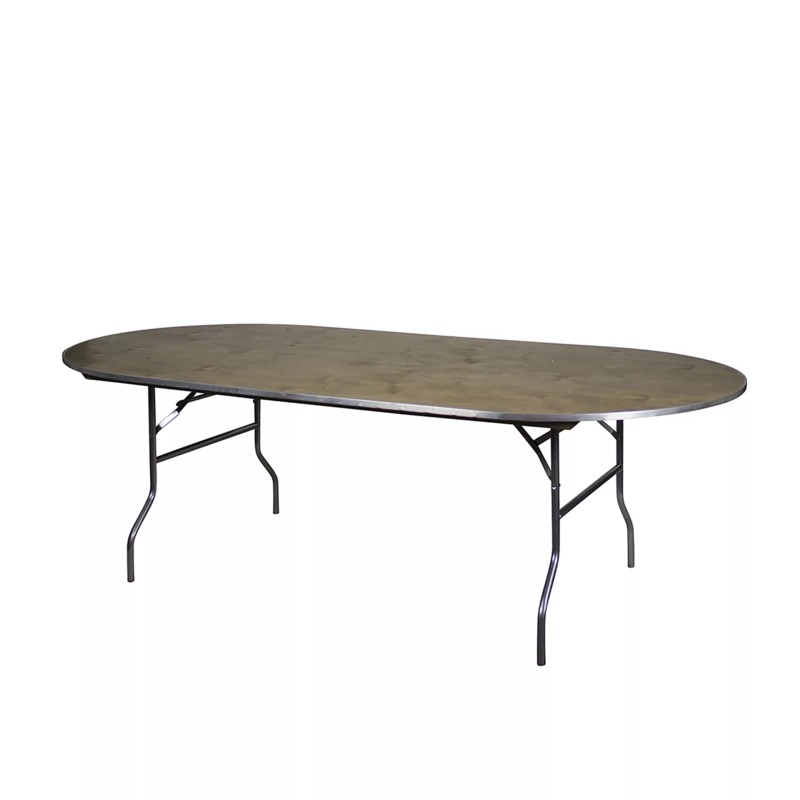 Folding Table with Metal Edge Banding for Industrial Racetrack Events