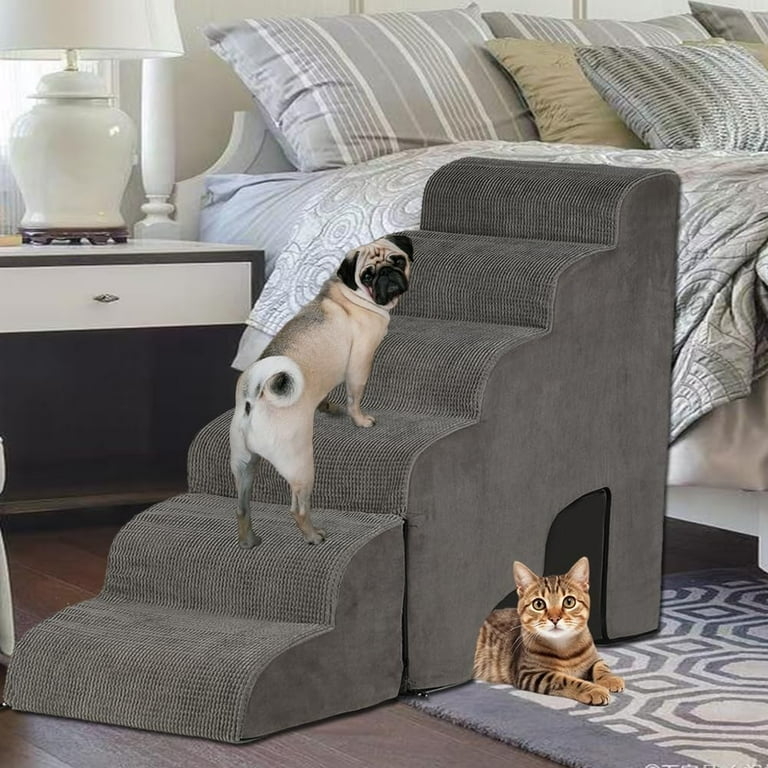 Folding Tall Bed Steps Foam Pet Folding Pet Stairs For Bed 30 Inches High  Large Dog