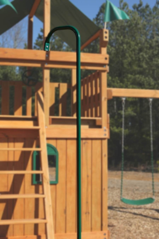 Forest Green Backyard Climbing Pole with Bolt-On Mounting Hardware