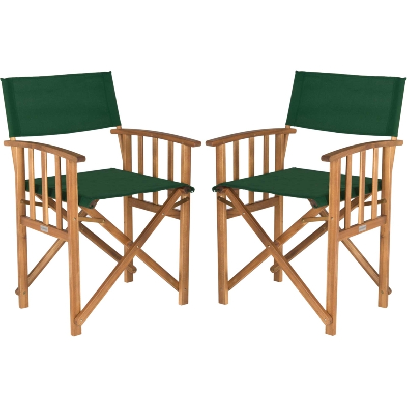Forest Green Director's Chair with Natural Wood and Slatted Arms