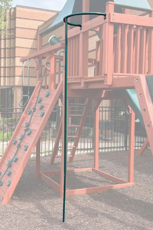 Forest Green Fireman's Pole with Circular Safety Entry Rail
