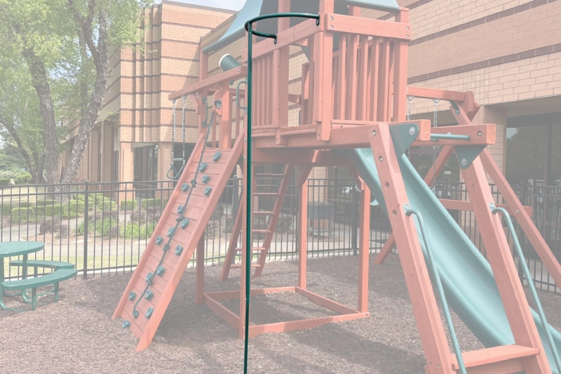 Forest Green Outdoor Play Set Metal Pole with Arched Top Bracket
