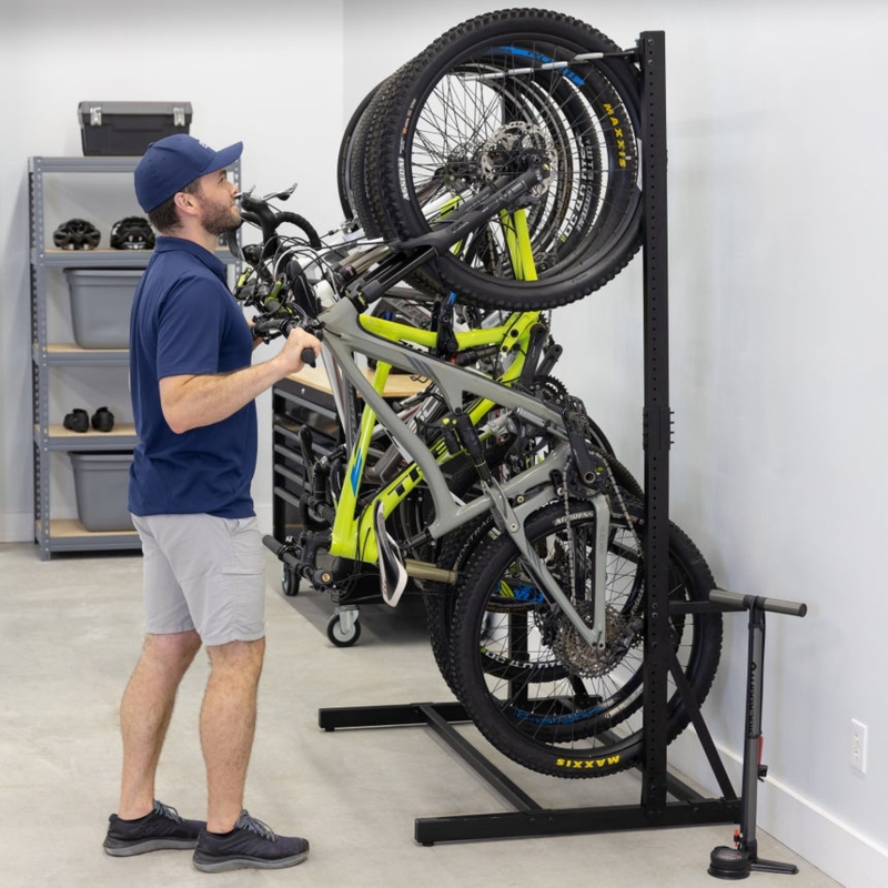 Freestanding Bike Rack 5 Capacity Garage Storage Heavy Duty