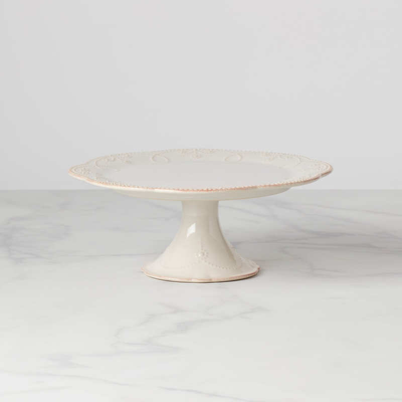 French Perle White Pedestal Cake Plate - Lenox