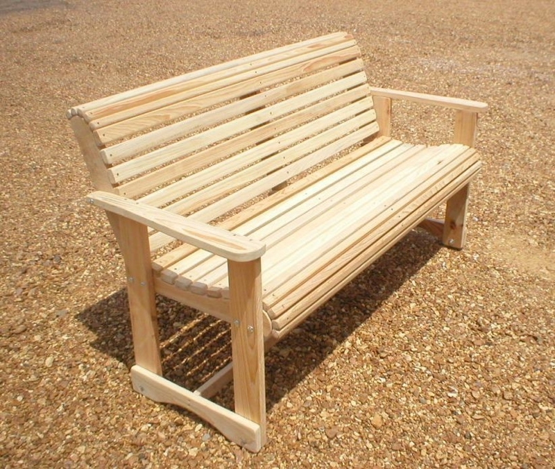 Garden Bench: Unfinished Cypress, Contoured Slatted Seat.