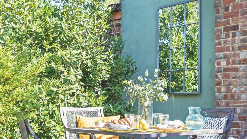 Garden Mirror Window Pane Grid Design Metal Frame