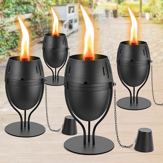 Garden Torch Dark Bronze Egg Shaped Basin Tripod Stand