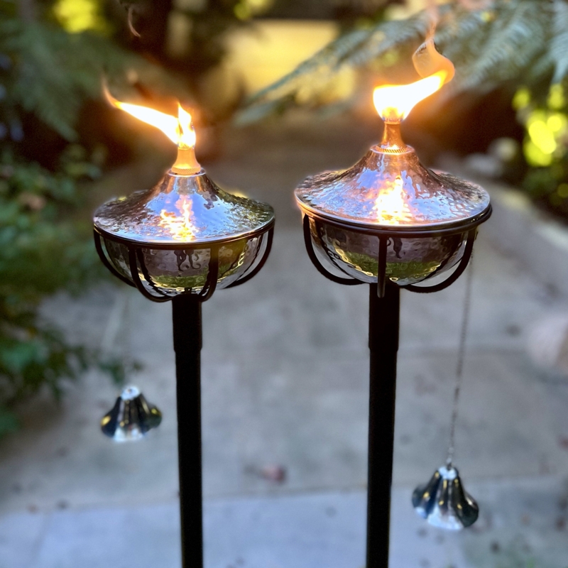 Garden Torch Hammered Bowl Contemporary Black Post