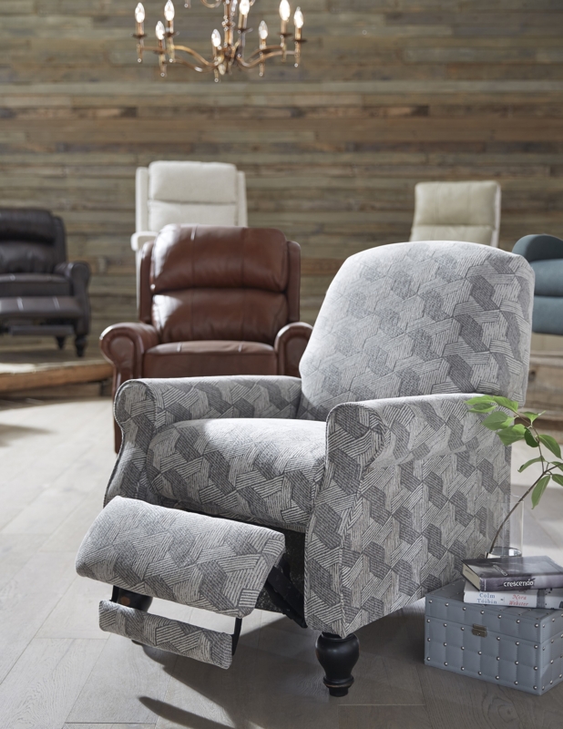 Geometric Patterned Recliner Chair with Bun Feet