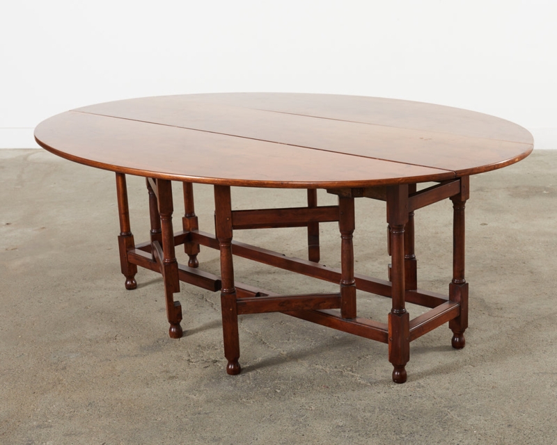 Georgian Drop Leaf Table with Oval Top and Traditional Gate Leg Base