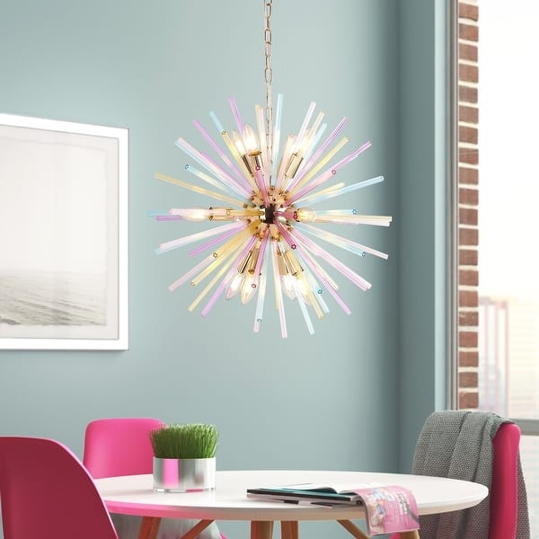 Gold Firework Lighting with Multicolored Starburst Rods and Sphere Hub