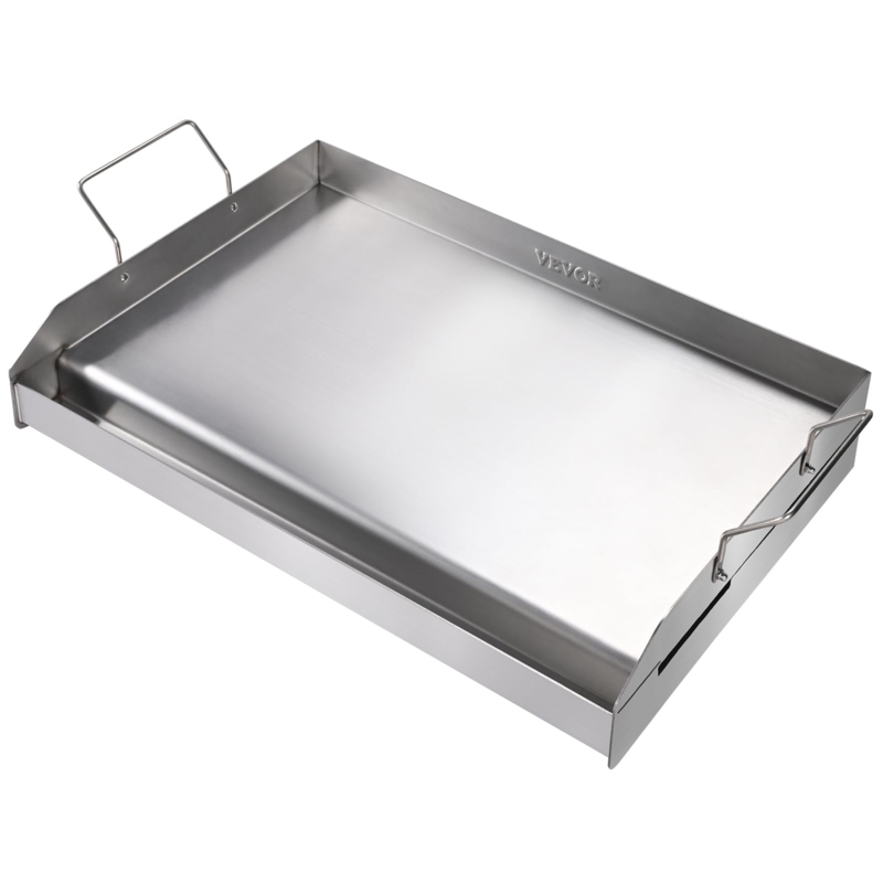 Griddle Pan, Double Burner Size, Oil Groove, Industrial Utility.