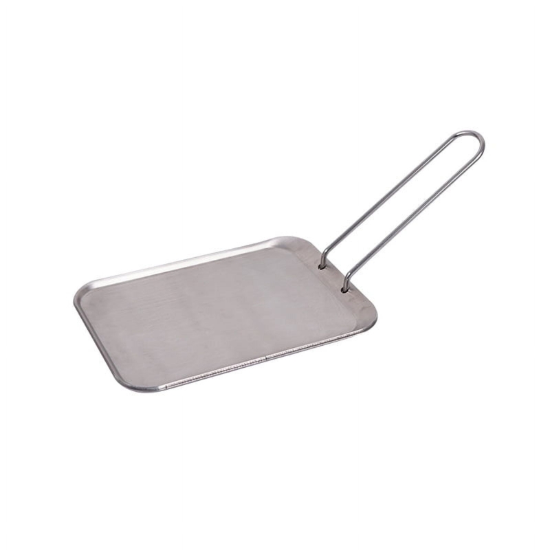 Griddle Pan, Long Loop Handle, Compact Flat Bottom, Portable Design.