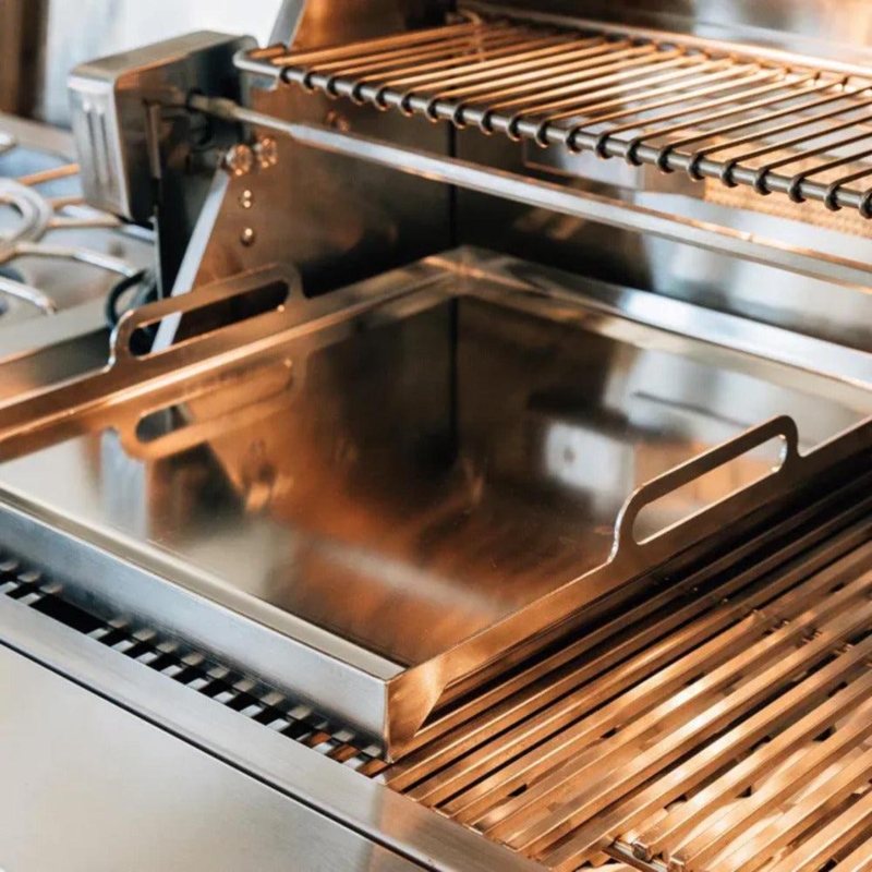 Griddle Plate, Cutout Side Handles, Drop-In, Polished Stainless.