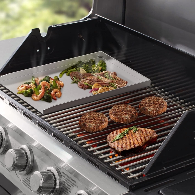 Griddle Plate, Drainage Hole, Raised Walls, Heat Resistant.