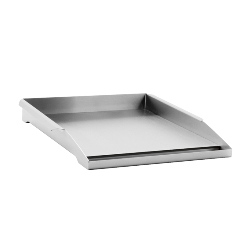 Griddle Plate, Side Alignment Tabs, Sloped Front, Industrial Style.