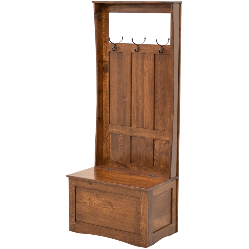 Hall Tree Quarter Sawn Oak Shaker Entryway Storage Bench