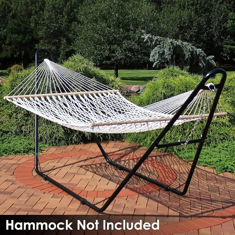 Hammock Stand Universal Fit Matte Black Tubular Metal Heavy Duty