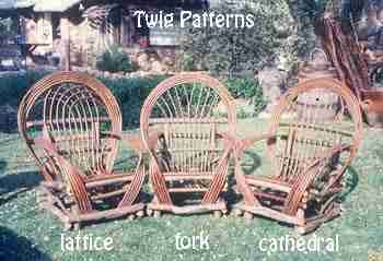 Handcrafted Willow Chairs featuring Lattice, Fork, and Cathedral Patterns