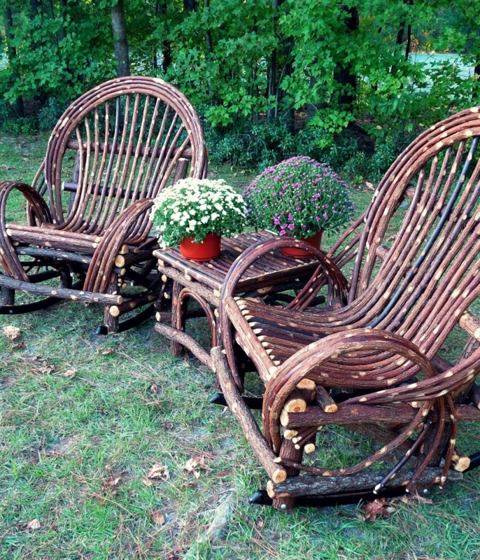 Handmade Willow Twig Furniture Set: Loveseat, Chairs & End Table - Etsy