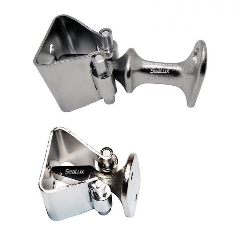 Heavy Duty Door Stopper Polished Stainless Hinged Jaw Industrial