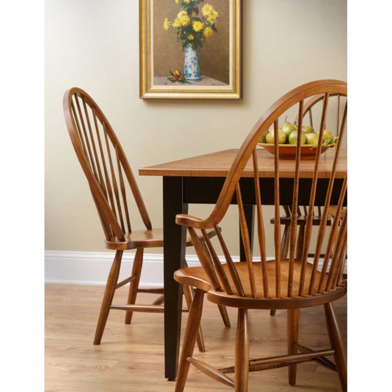 High Back Windsor Chair Warm Honey Spindle Splayed Legs