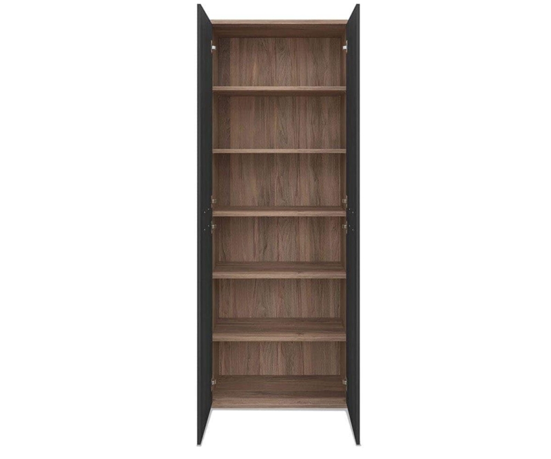 High Bookcase Charcoal Black Doors with Contrasting Interior