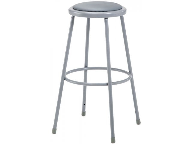 High Lab Stool Padded Seat Industrial Metal Flared Legs
