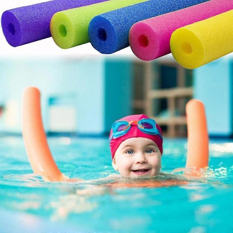 Hollow Core Pool Noodles Vibrant Multicolor Set Foam Texture Flexible.