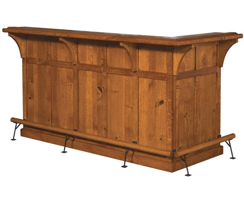 Home Bar L-Shaped Return with Curved Support Corbels