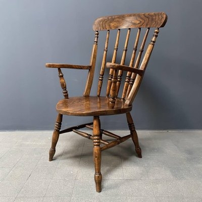 Honey Brown Windsor Armchair Curved Crest Spindle