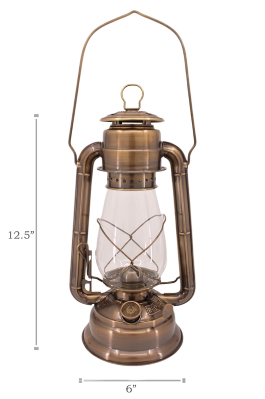 Hurricane Lantern Antique Brass Wire Cage Nautical Oil Lamp Decor