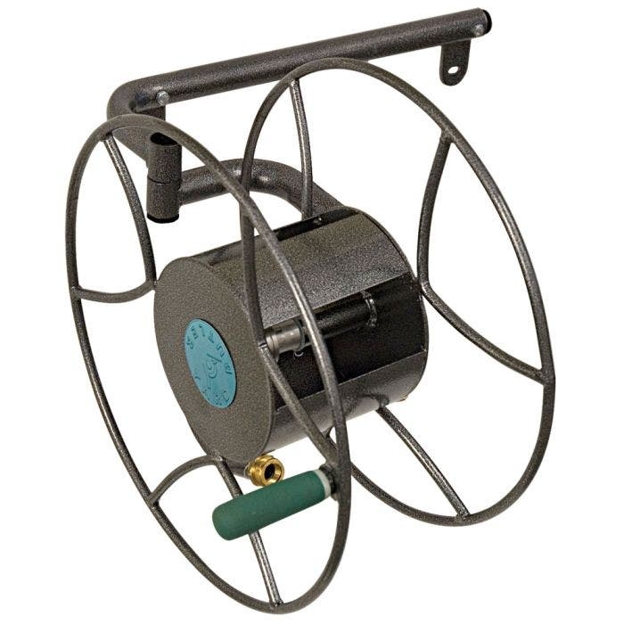 Industrial Swivel Hose Reel Hammered Grey Finish Heavy Duty Steel